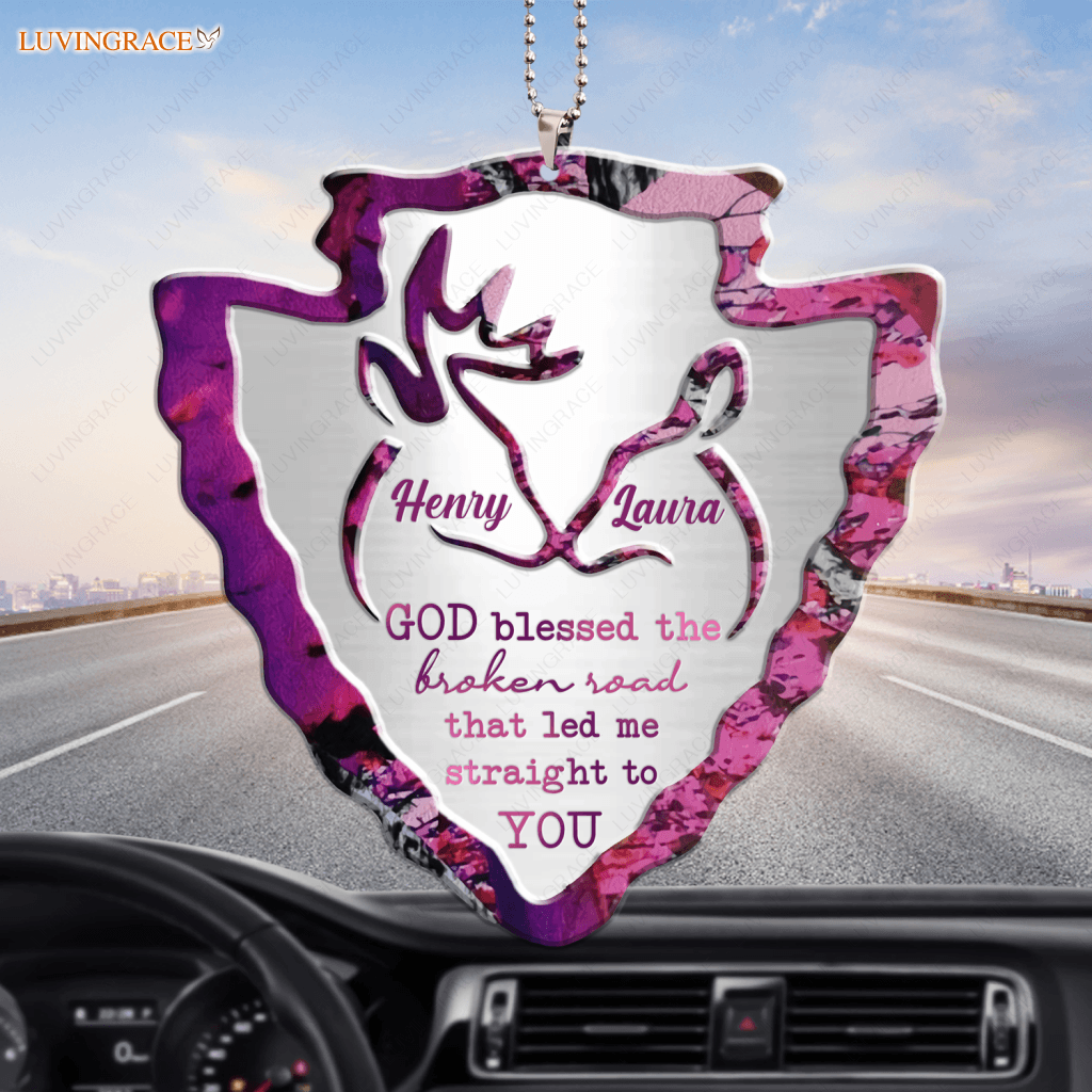 Buck Doe Heart Arrowhead God Blessed Personalized Ornament