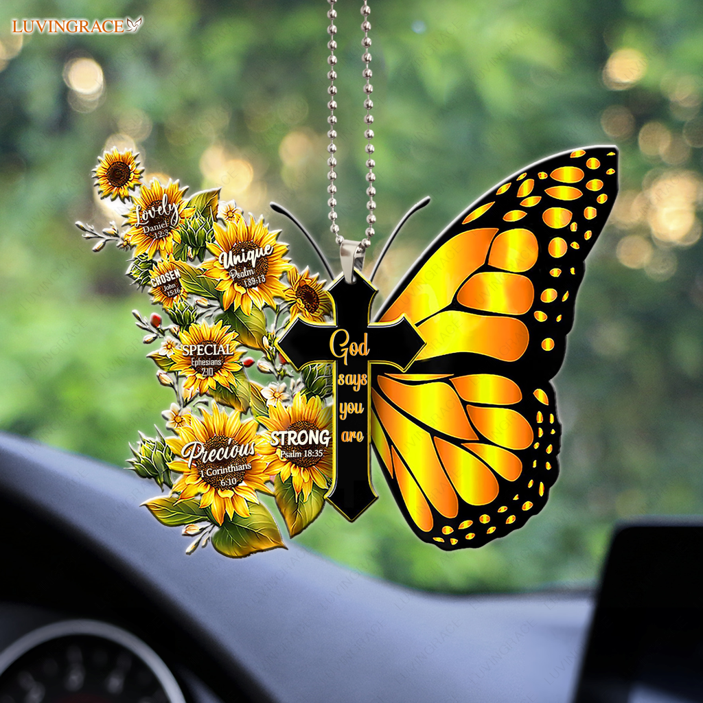 Butterfly Cross God Says You Are Ornament