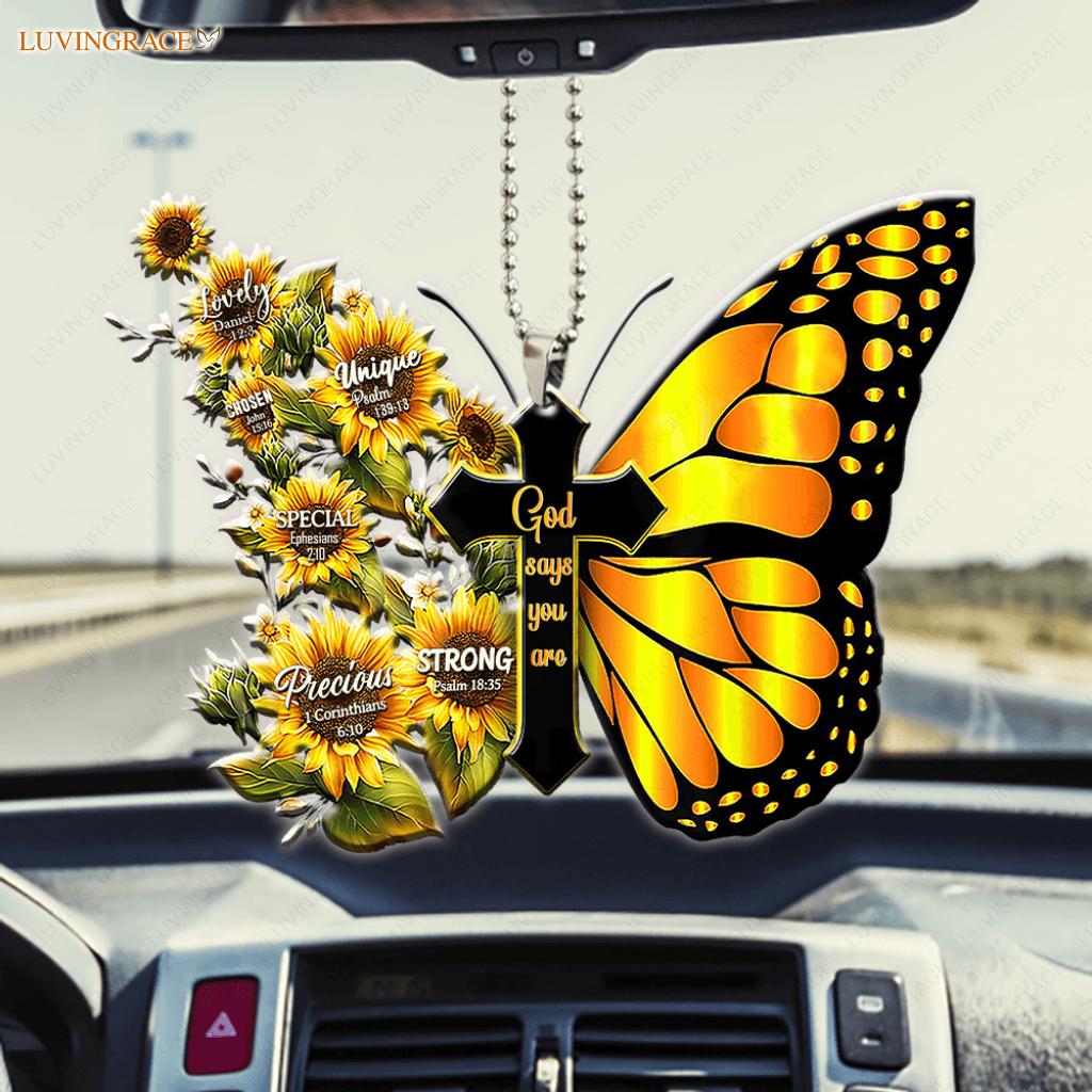 Butterfly Cross God Says You Are Ornament