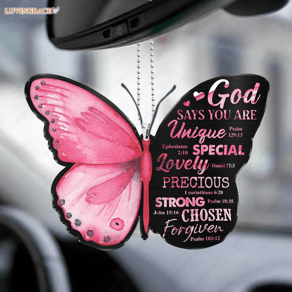 Butterfly God Says You Are Pink Ornament