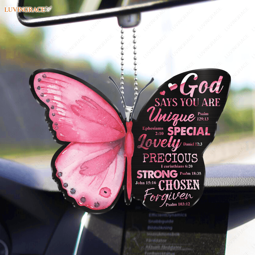 Butterfly God Says You Are Pink Ornament
