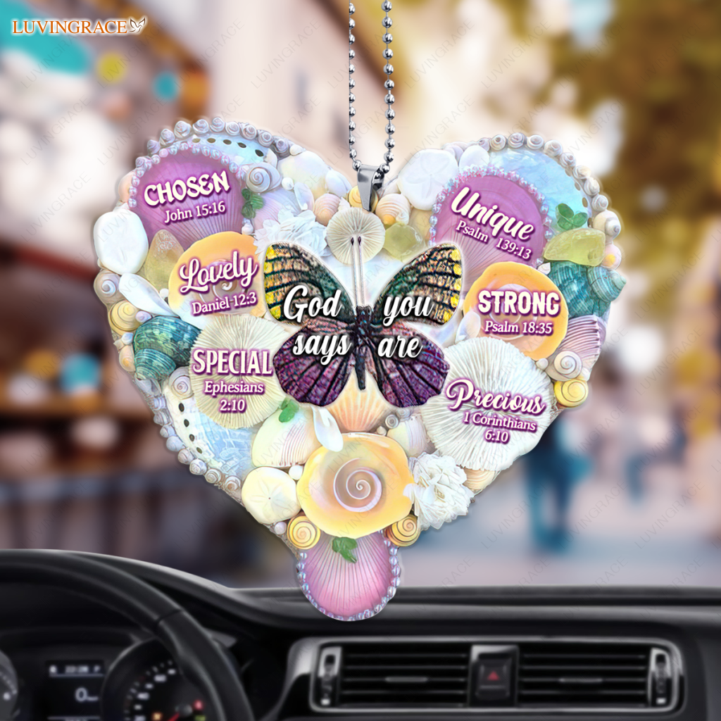 Butterfly Heart Beach Vibe God Says You Are Ornament