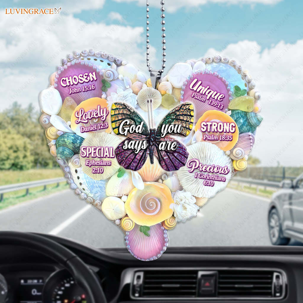 Butterfly Heart Beach Vibe God Says You Are Ornament