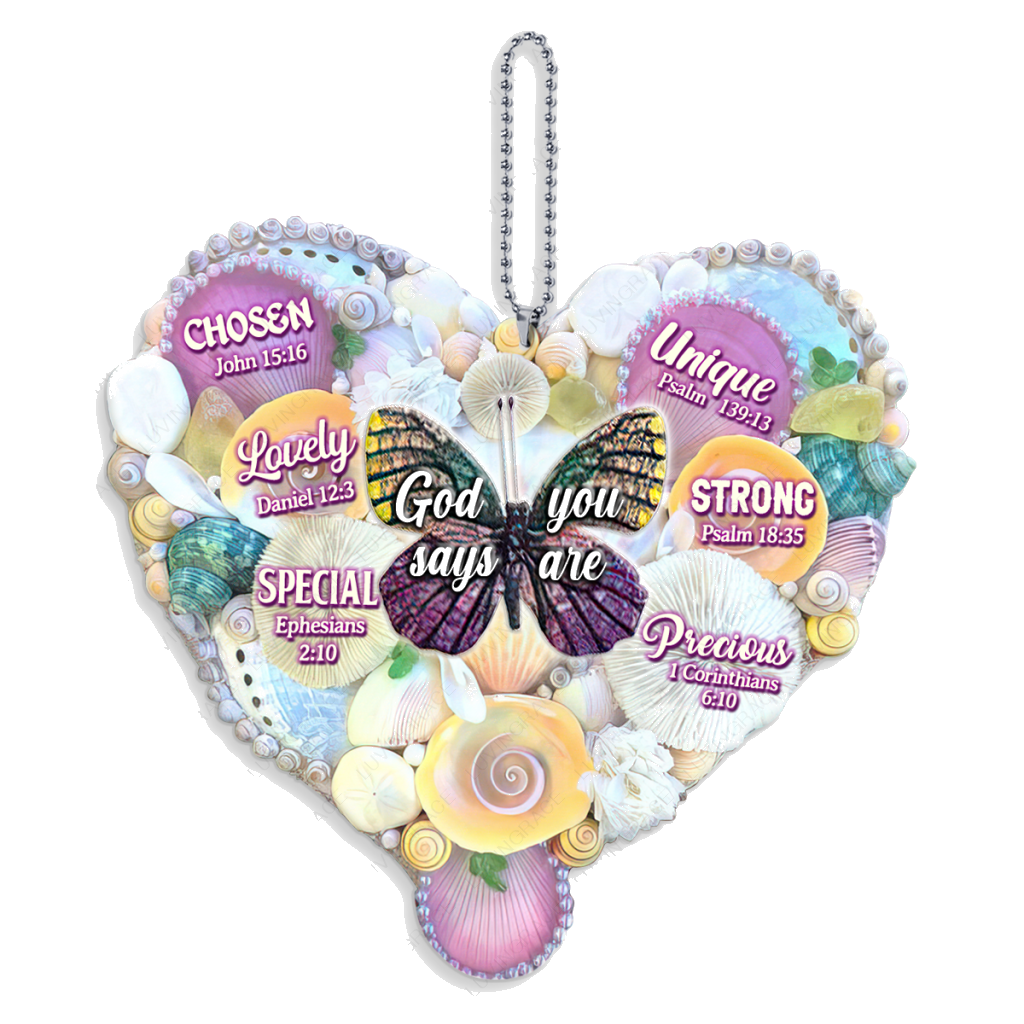 Butterfly Heart Beach Vibe God Says You Are Ornament