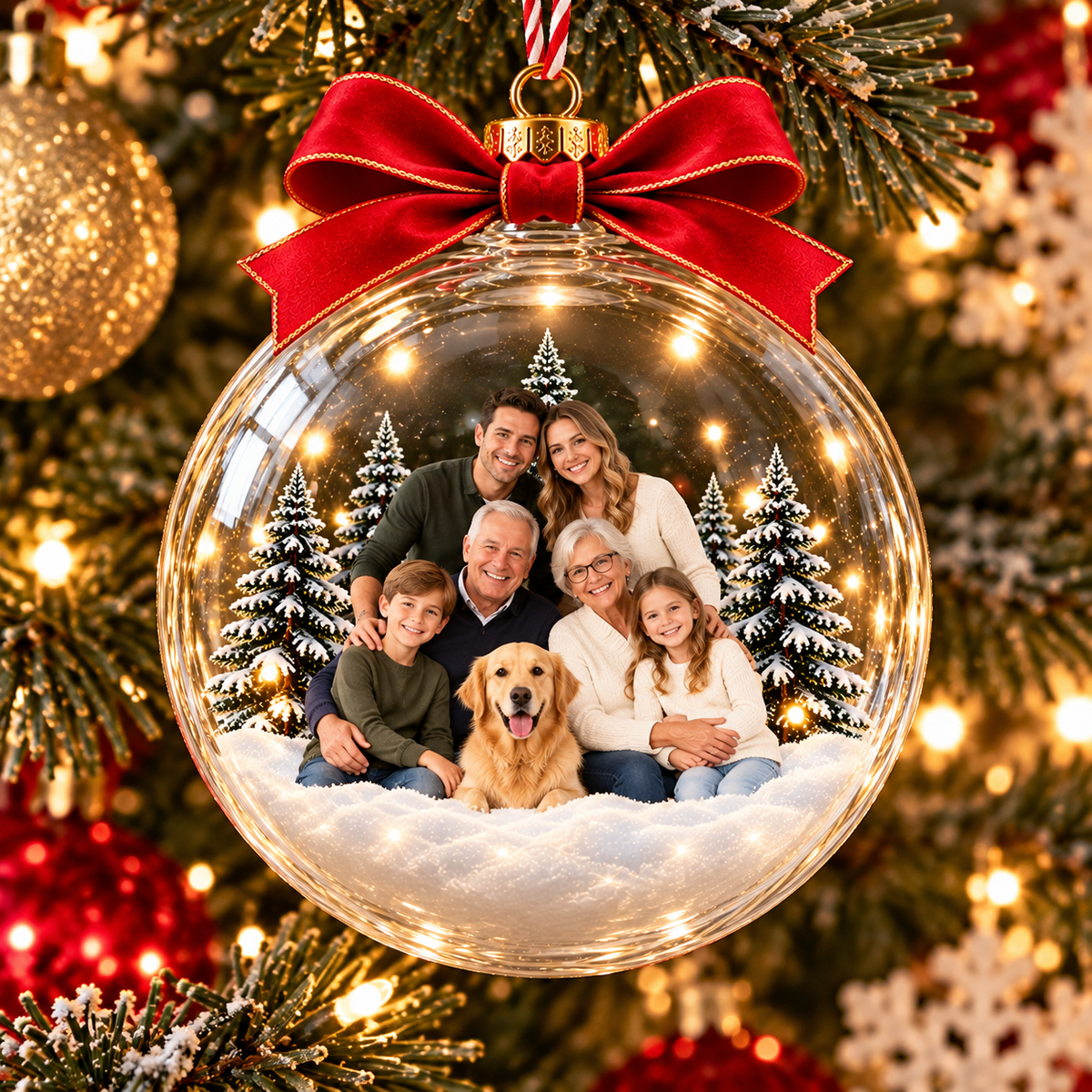 Christmas Snow Globe With Custom Photo – Personalized Ornament