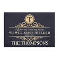 Calligraphic Pattern Elegant Decor Elements Serve The Lord Personalized Doormat