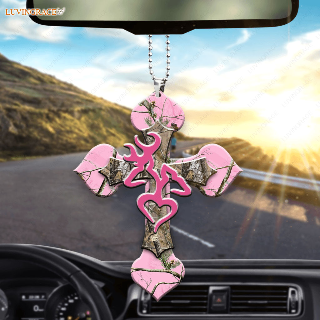 Camo Cross Heart Buck And Doe Ornament