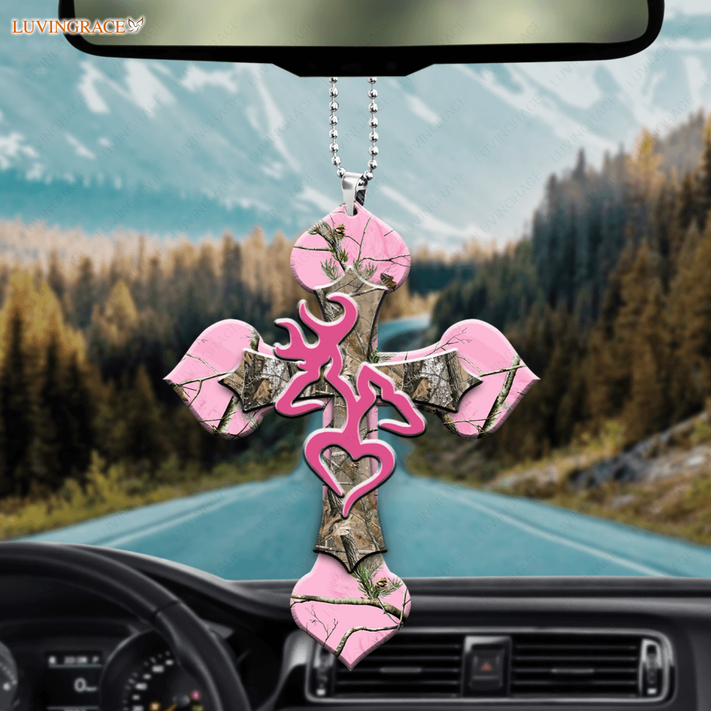 Camo Cross Heart Buck And Doe Ornament