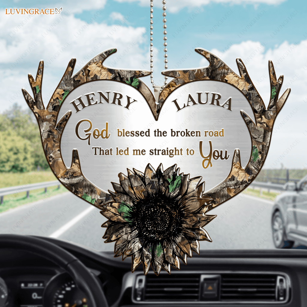 Camo Sunflower With Antler Personalized Ornament