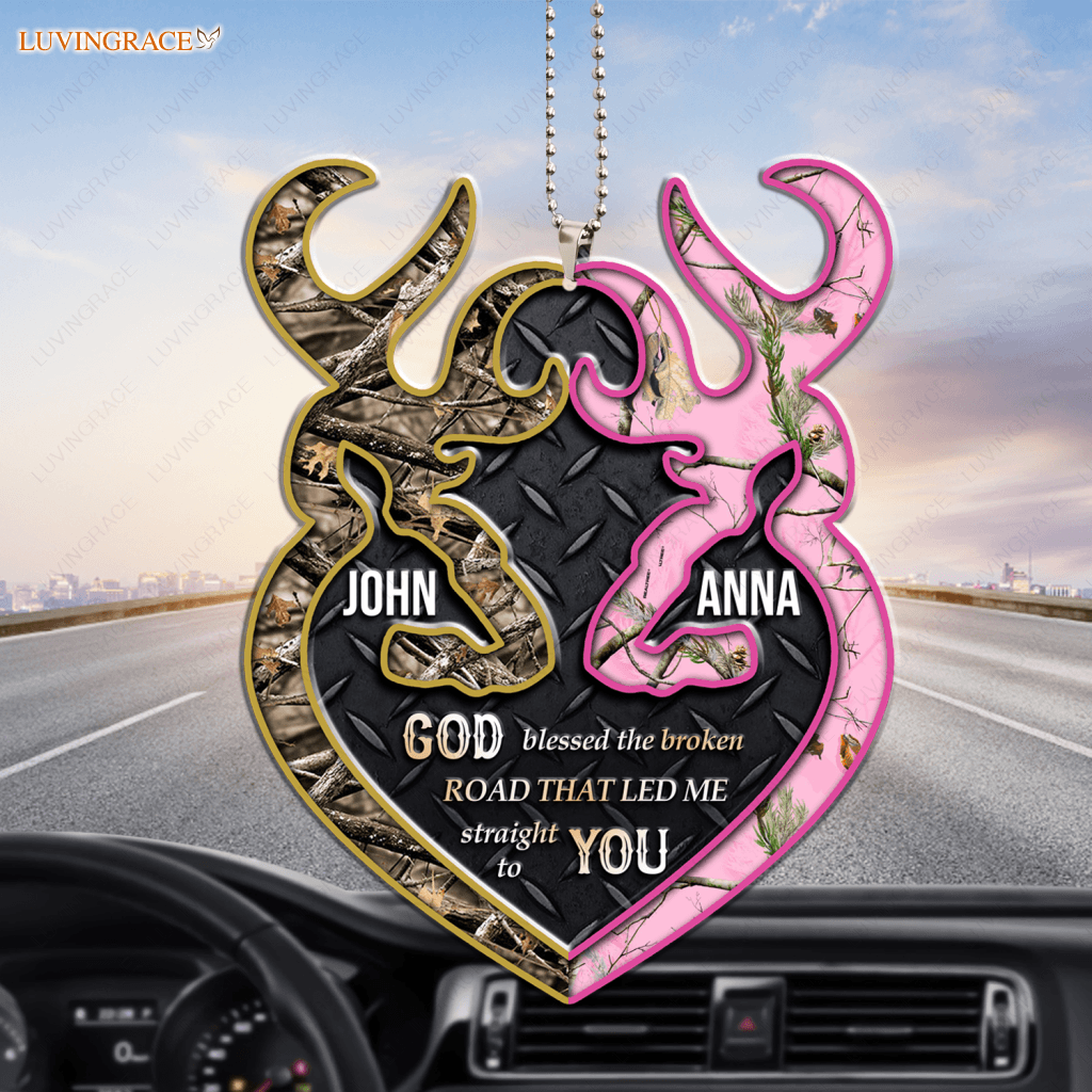 Camouflage Buck And Doe God Blessed Personalized Ornament