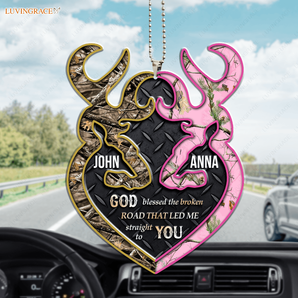 Camouflage Buck And Doe God Blessed Personalized Ornament