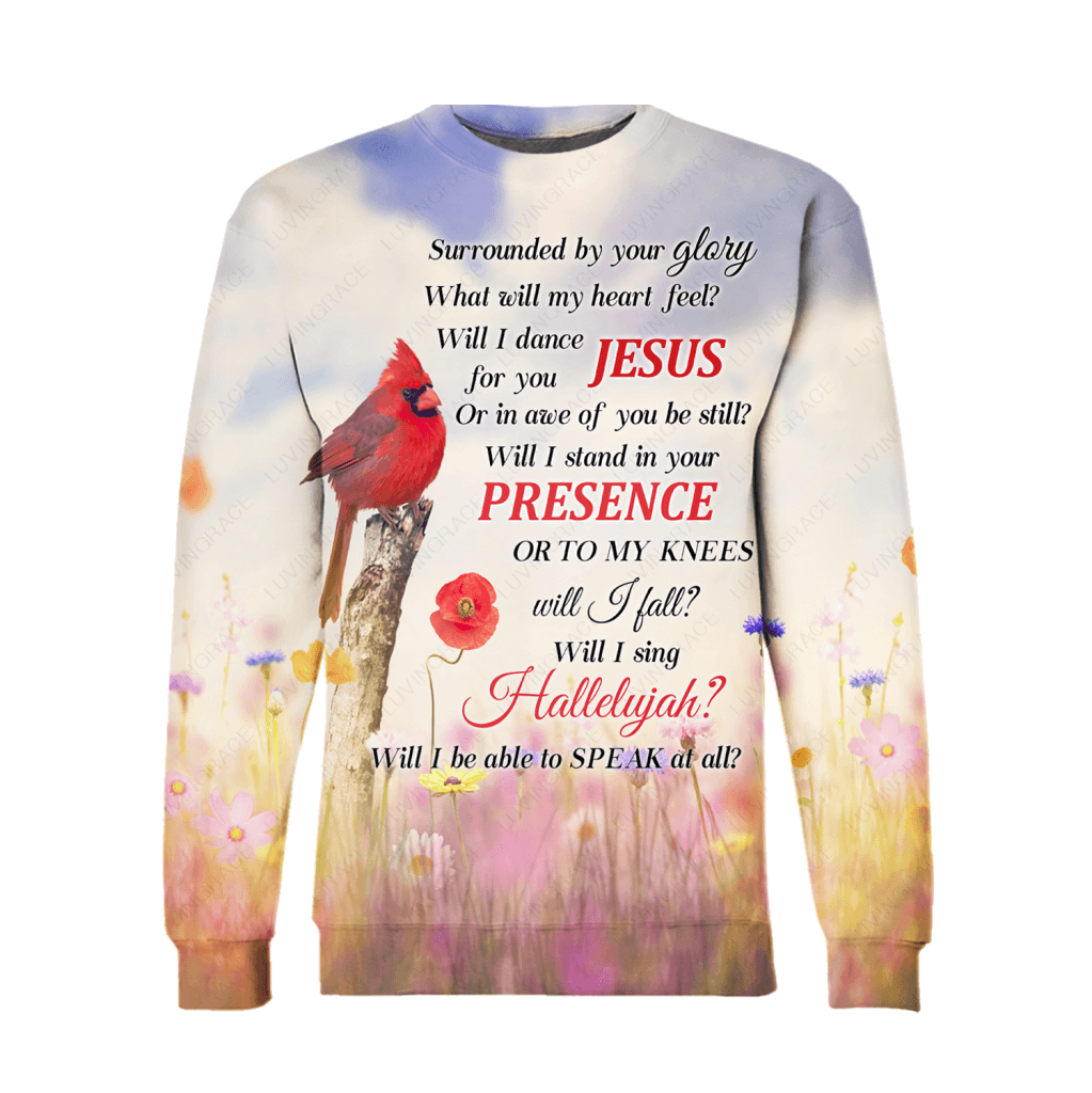 Cardinal In A Flower Field Surrounded By The Glory Hoodie