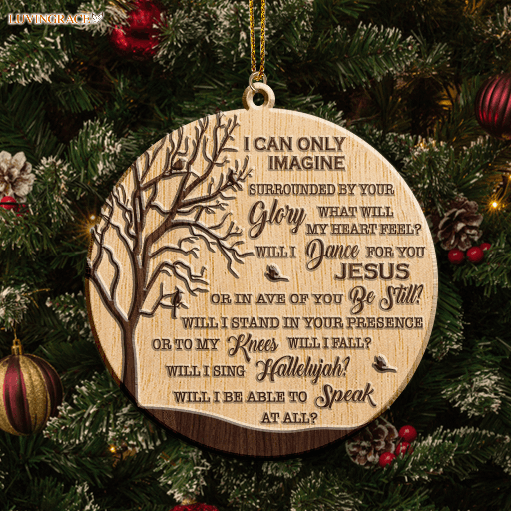 Cardinals I Can Only Imagine Wood Engraved Ornaments Wooden Ornament