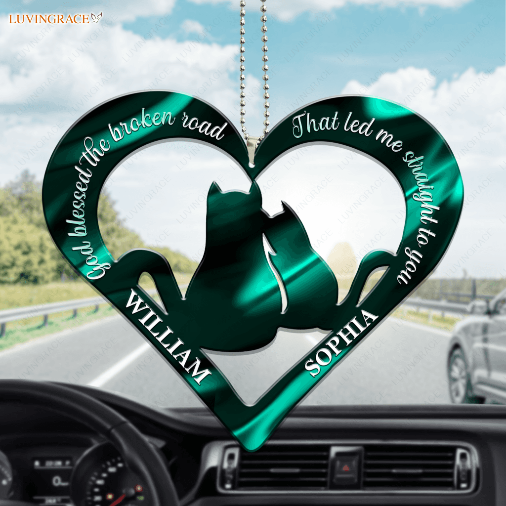 Cat Couple God Blessed Personalized Ornament