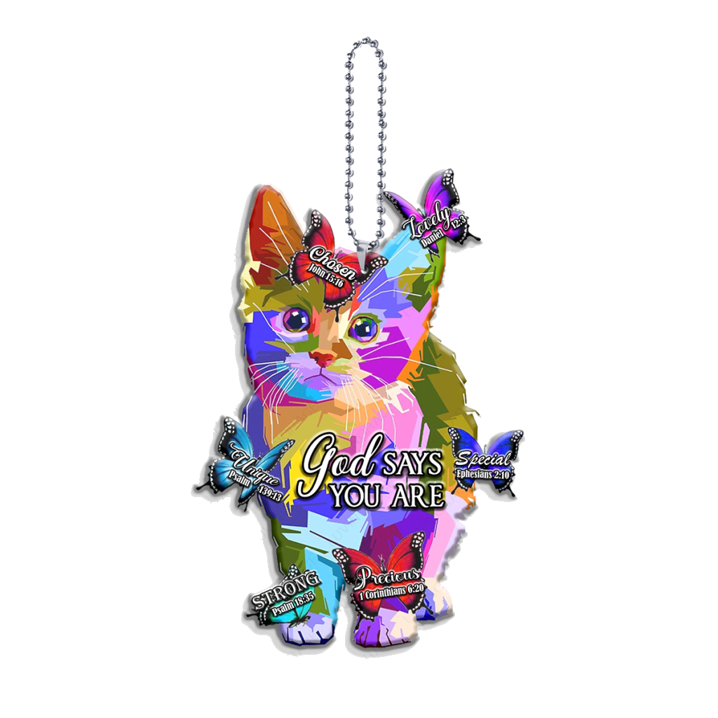 Cat Watercolor God Says You Are Ornament