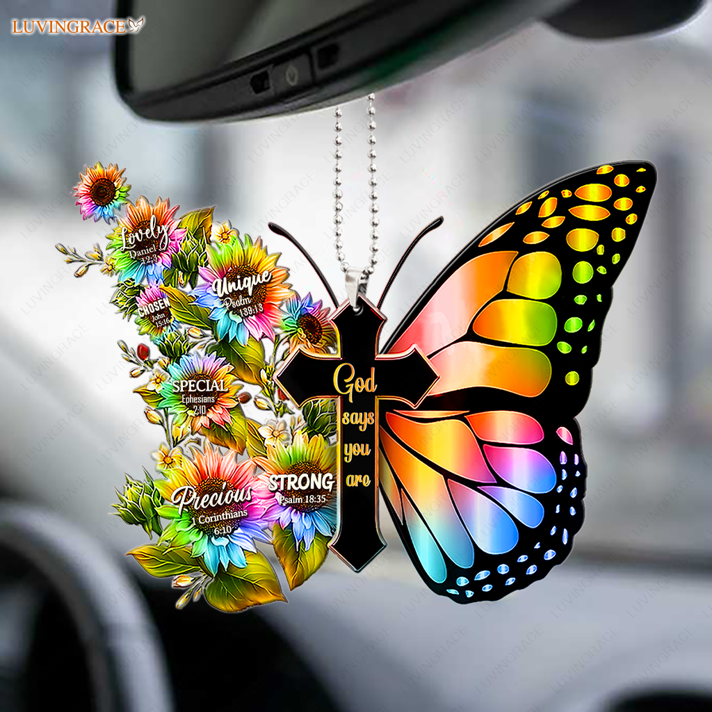 Christian Butterfly With Flower Ornament