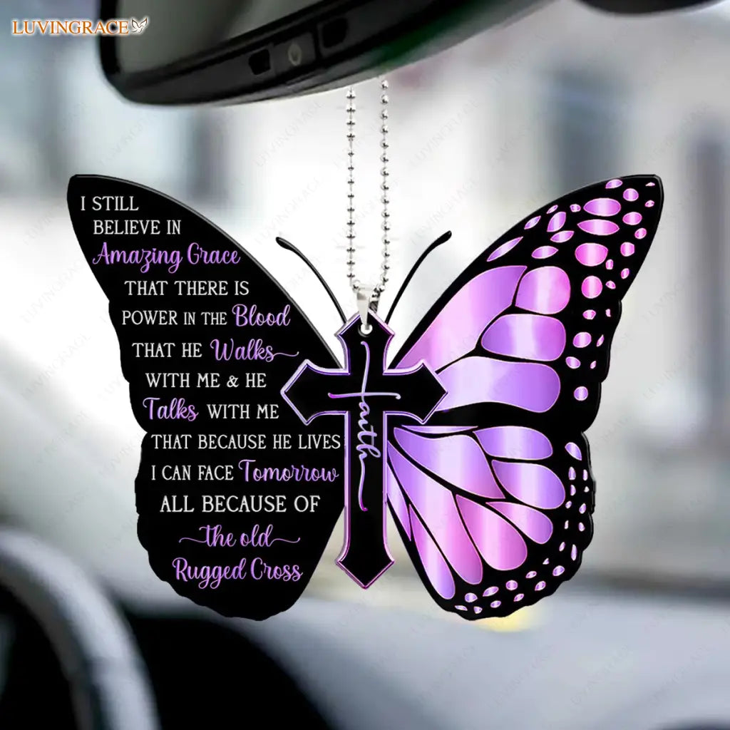Christian Butterfly With Flower Ornament