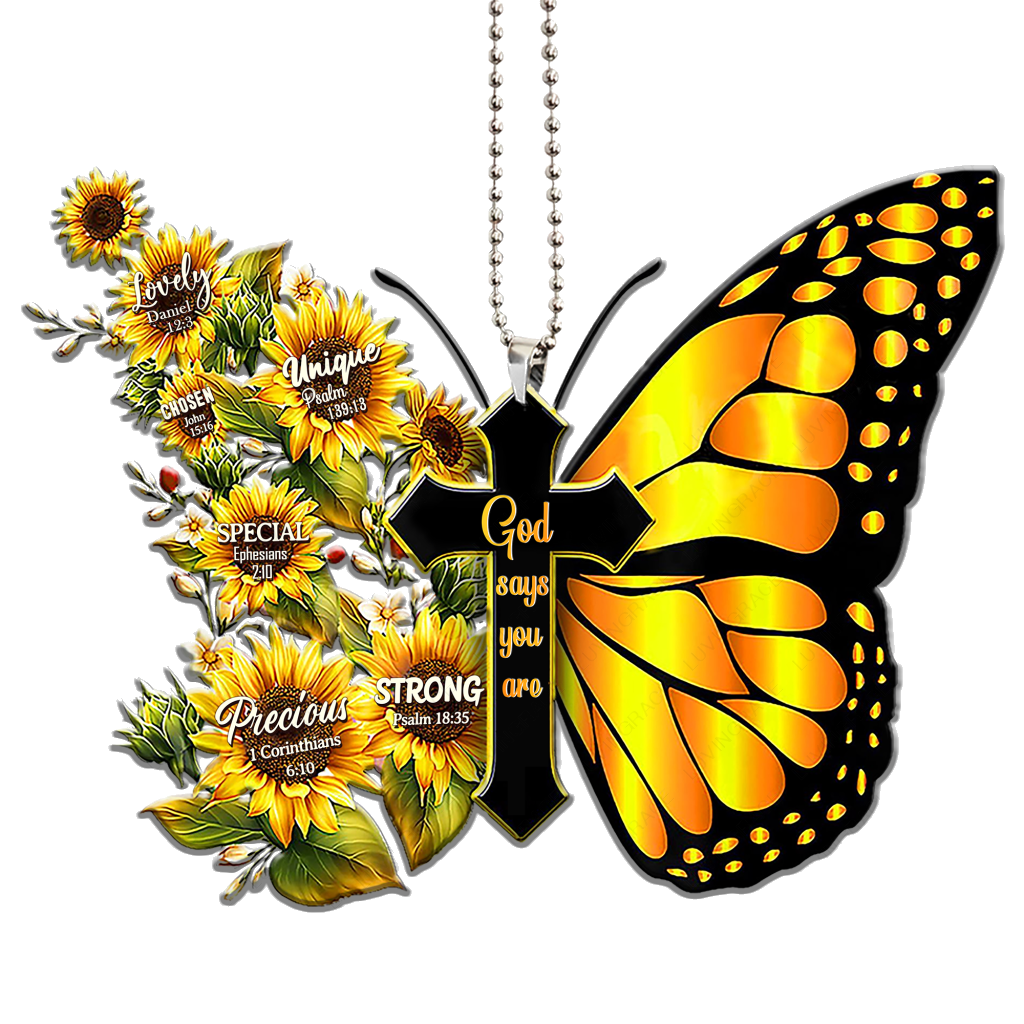 Christian Butterfly With Flower Ornament