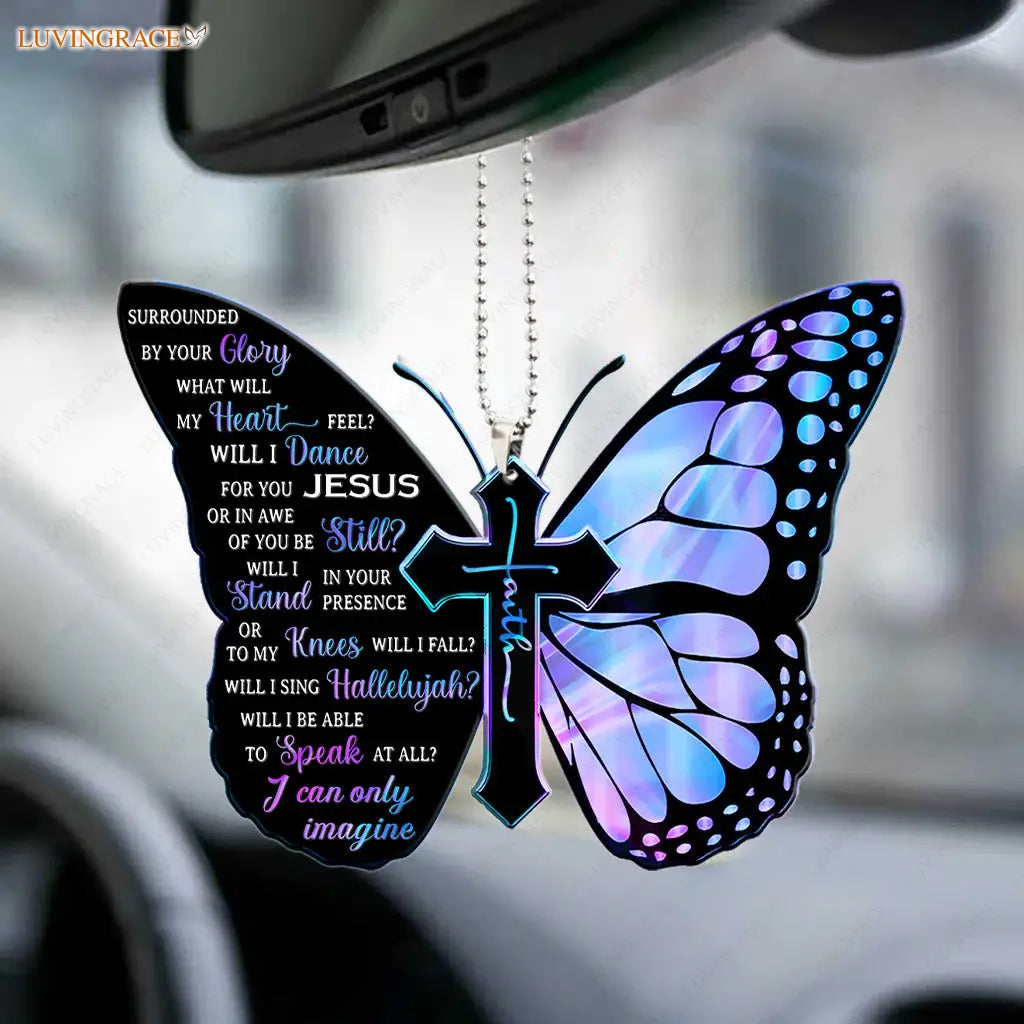Christian Butterfly With Flower Ornament