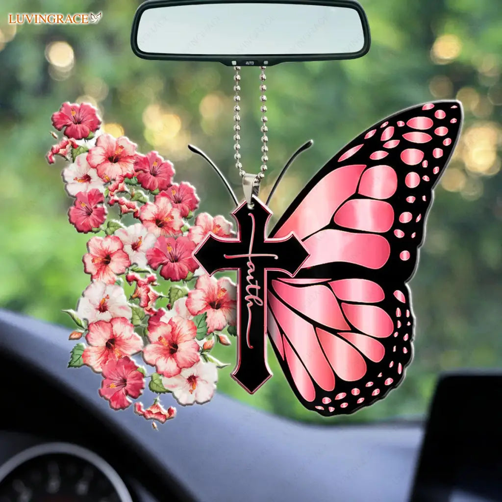 Christian Butterfly With Flower Ornament
