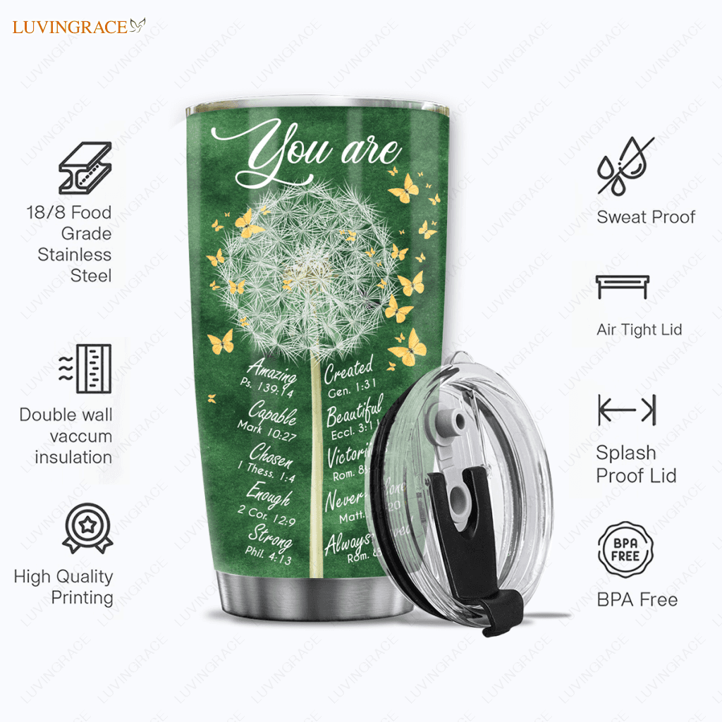 Christian Gifts For Women Tumbler Birthday Gift Unique Religious Inspirational Bible Verse Dandlion