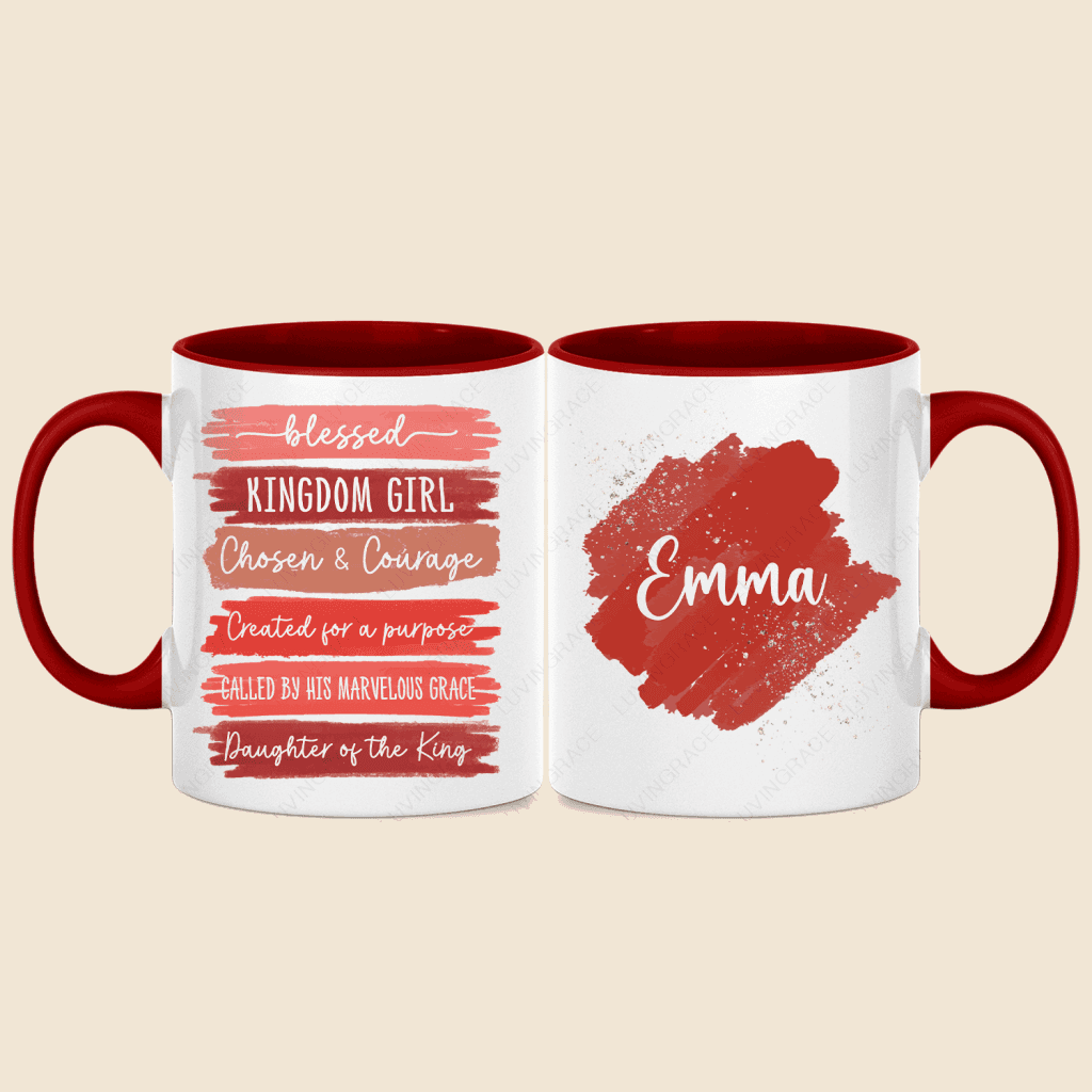 Christian Gifts, Religious Gifts Daughter of the King, Kingdom Girl - Personalized Custom Mug