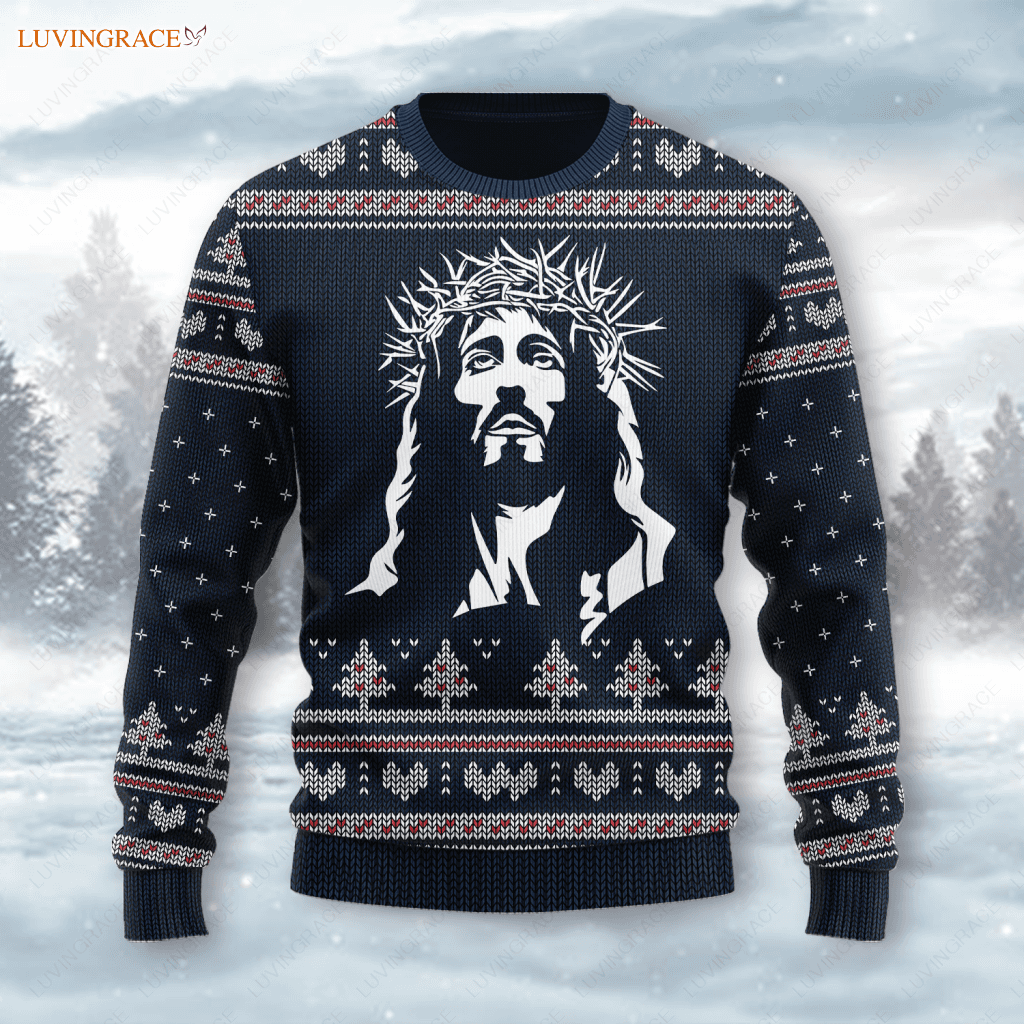 Christian God Wool Knitted Pattern Ugly Sweater S Sweatshirt