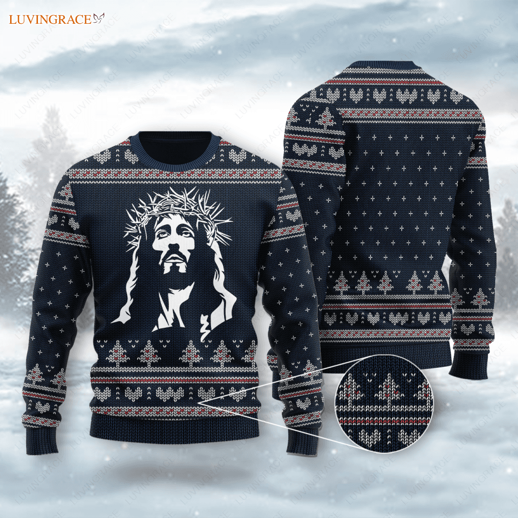 Christian God Wool Knitted Pattern Ugly Sweater Sweatshirt
