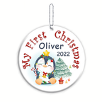 Christmas Baby Penguin First Christmas Personalized Ornament