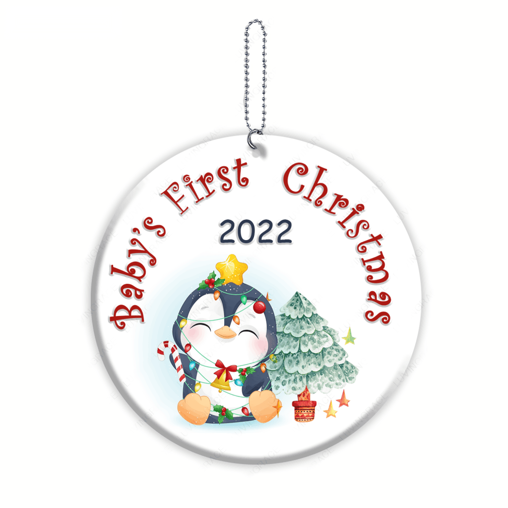 Christmas Baby Penguin First Christmas Personalized Ornament