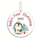 Christmas Baby Penguin First Christmas Personalized Ornament