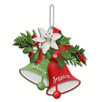 Christmas Bell Floral Personalized Ornament