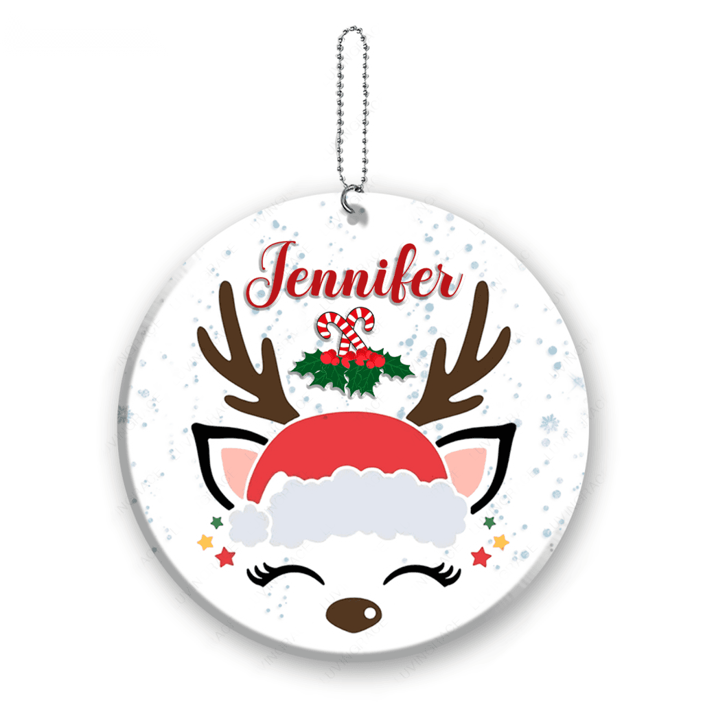Christmas Candy Baby Antler Personalized Ornament