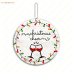 Christmas Cheer Lights And Champagne Ornament Ceramic