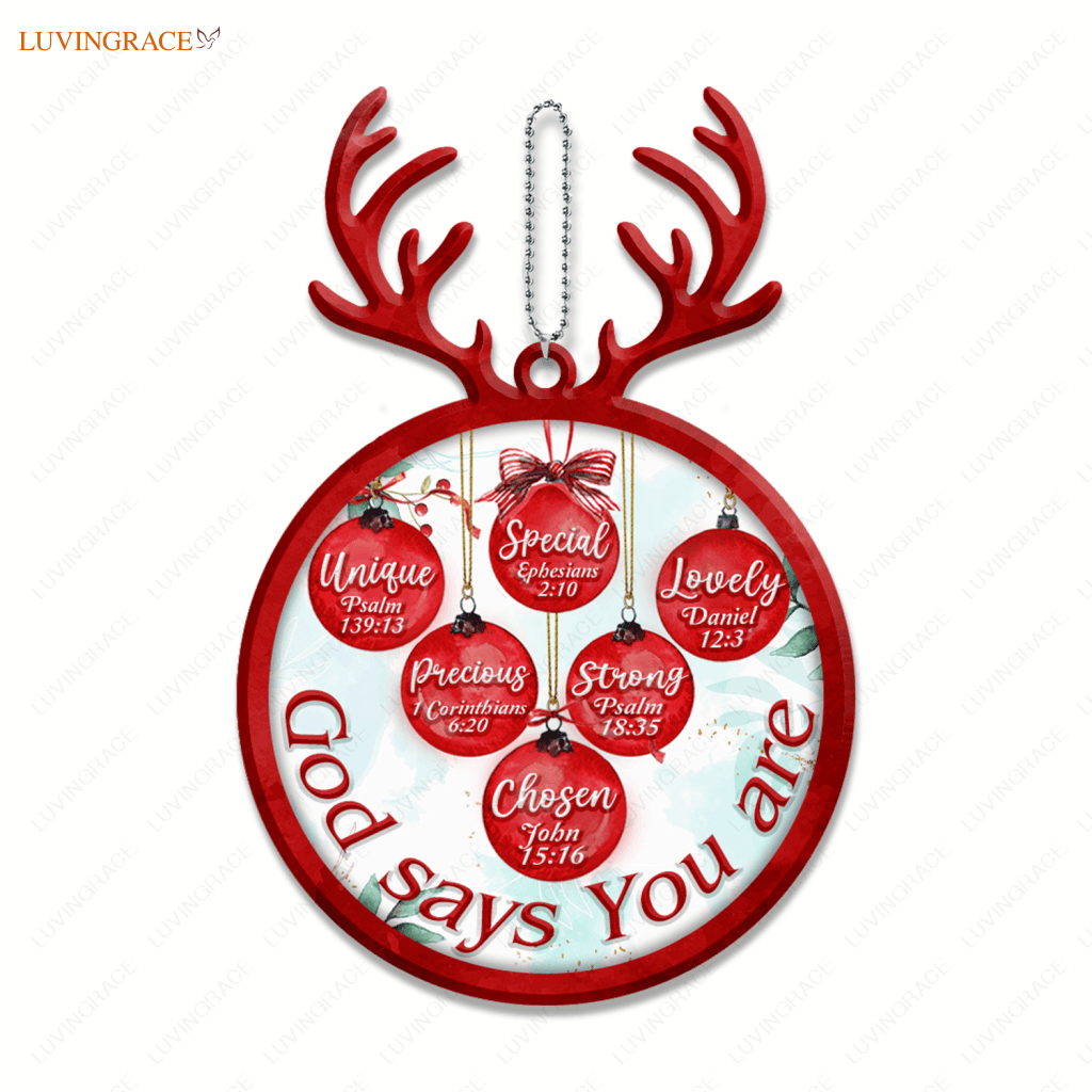 Christmas Deer Antlers God Says You Are Ornament Ceramic