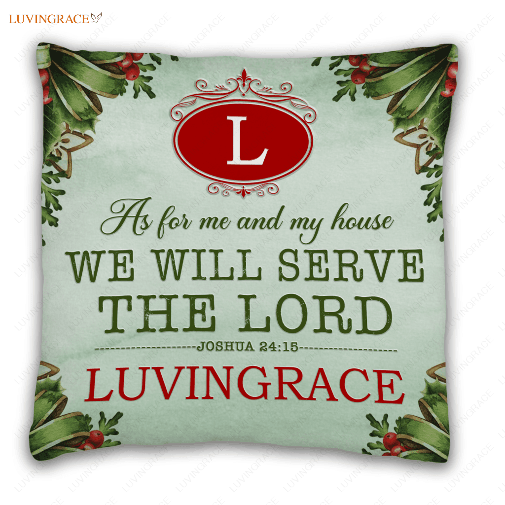 Christmas Floral As For Me And My House Personalized Pillow