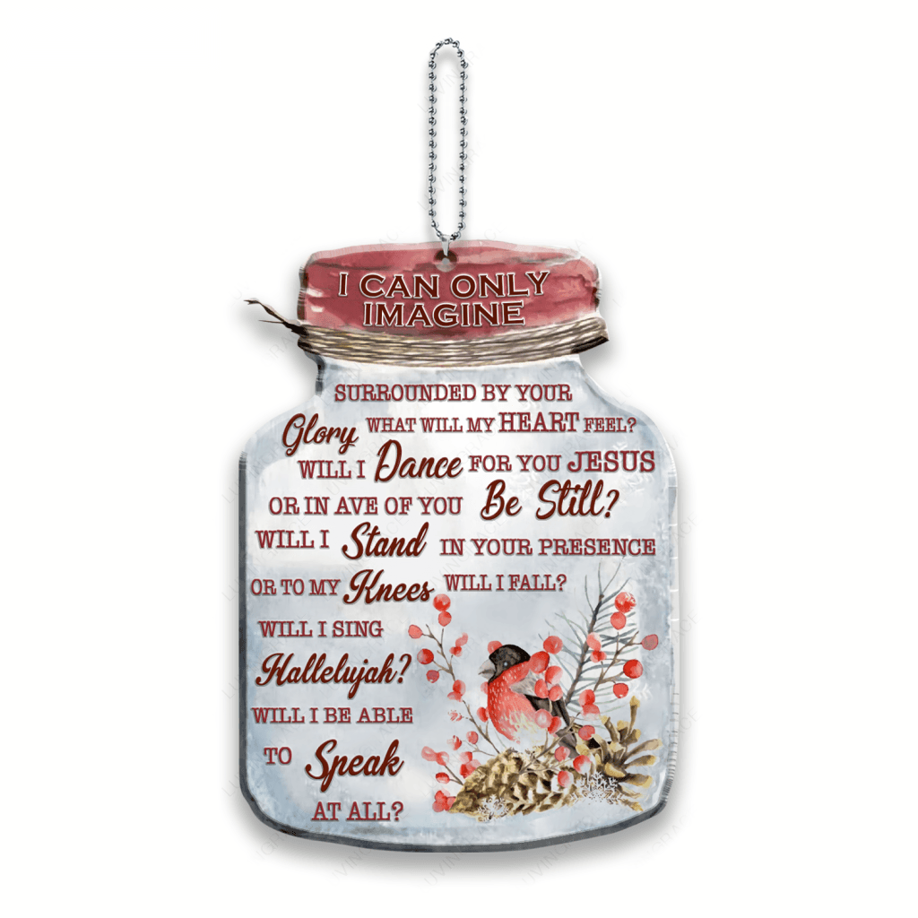 Christmas Floral Bird Mason Jar I Can Only Imagine Ornaments