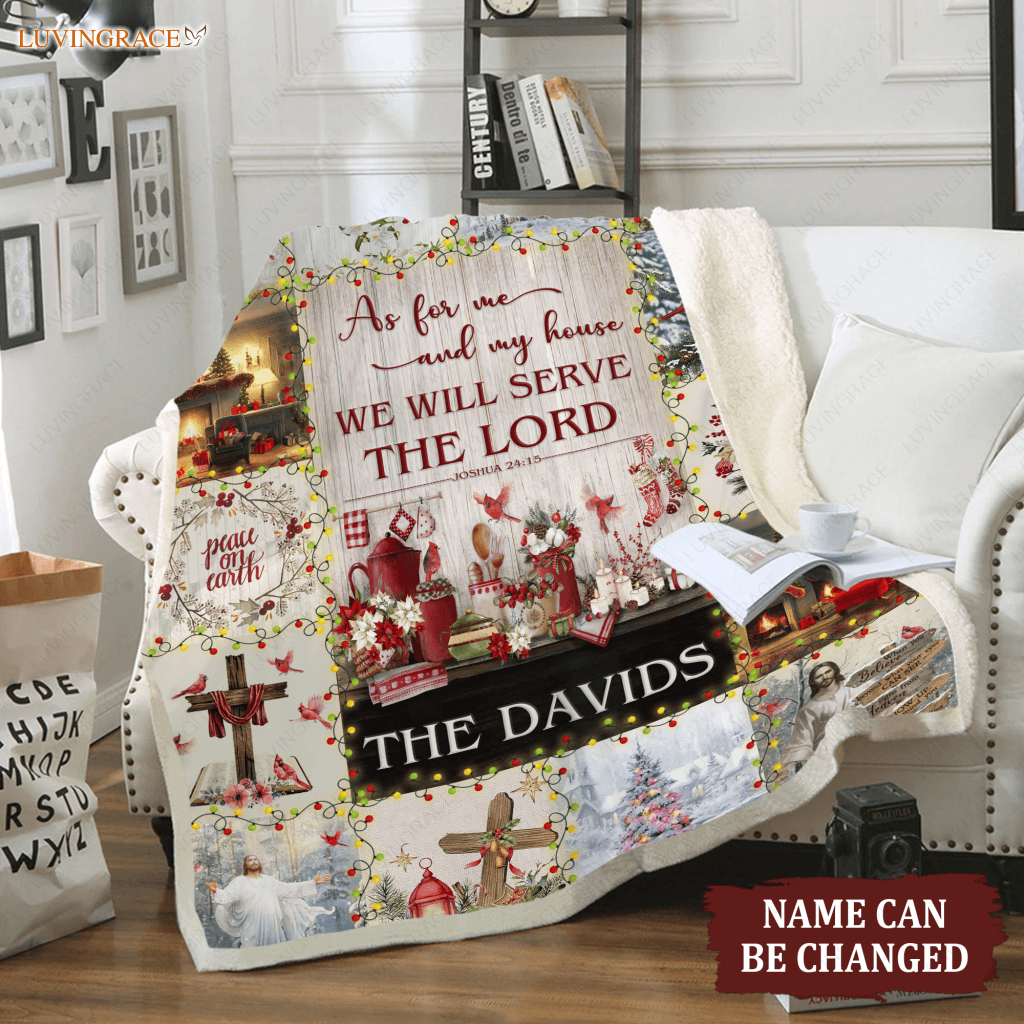 Christmas Flower And Birds As For Me My House Personalized Blanket