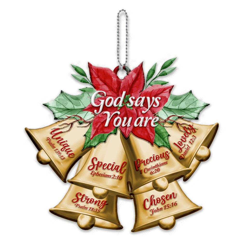 Christmas Flower Golden Bells God Says You Are Ornament