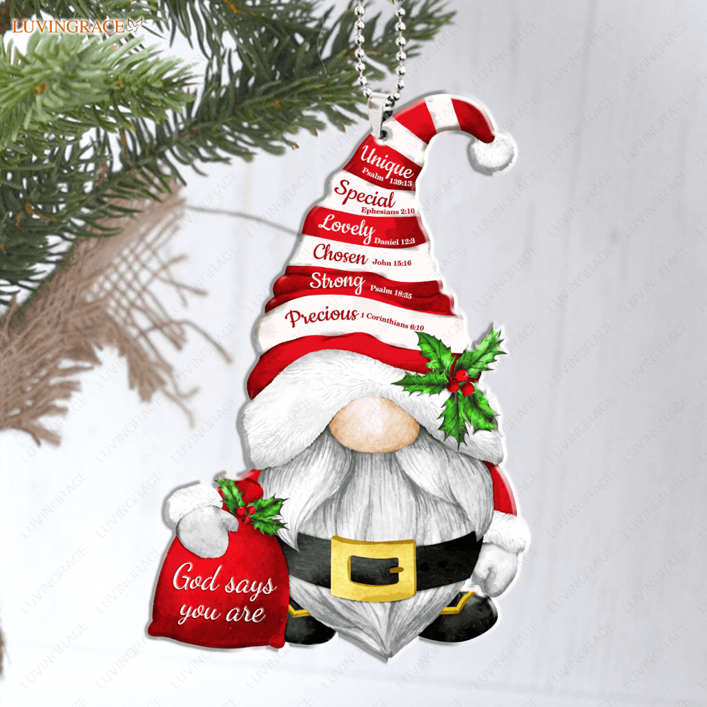 Christmas Gnome God Says You Are Ornament