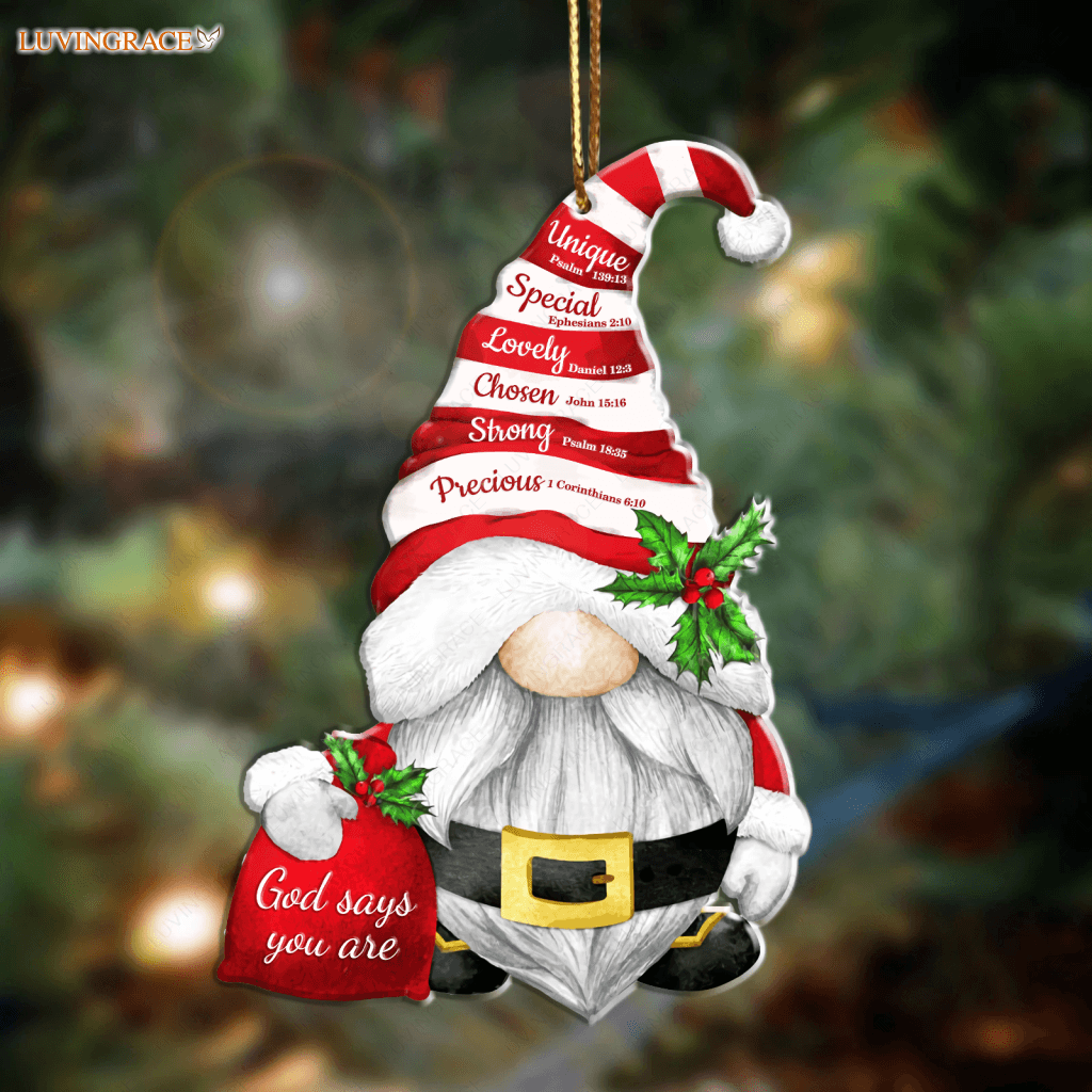 Christmas Gnome God Says You Are Ornament