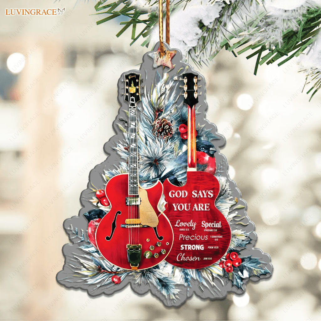 Christmas Guitar God Says You Are Ornament