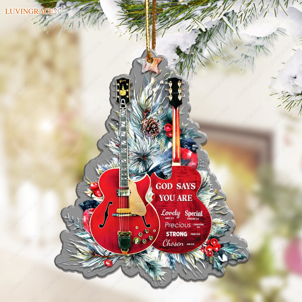 Christmas Guitar God Says You Are Ornament