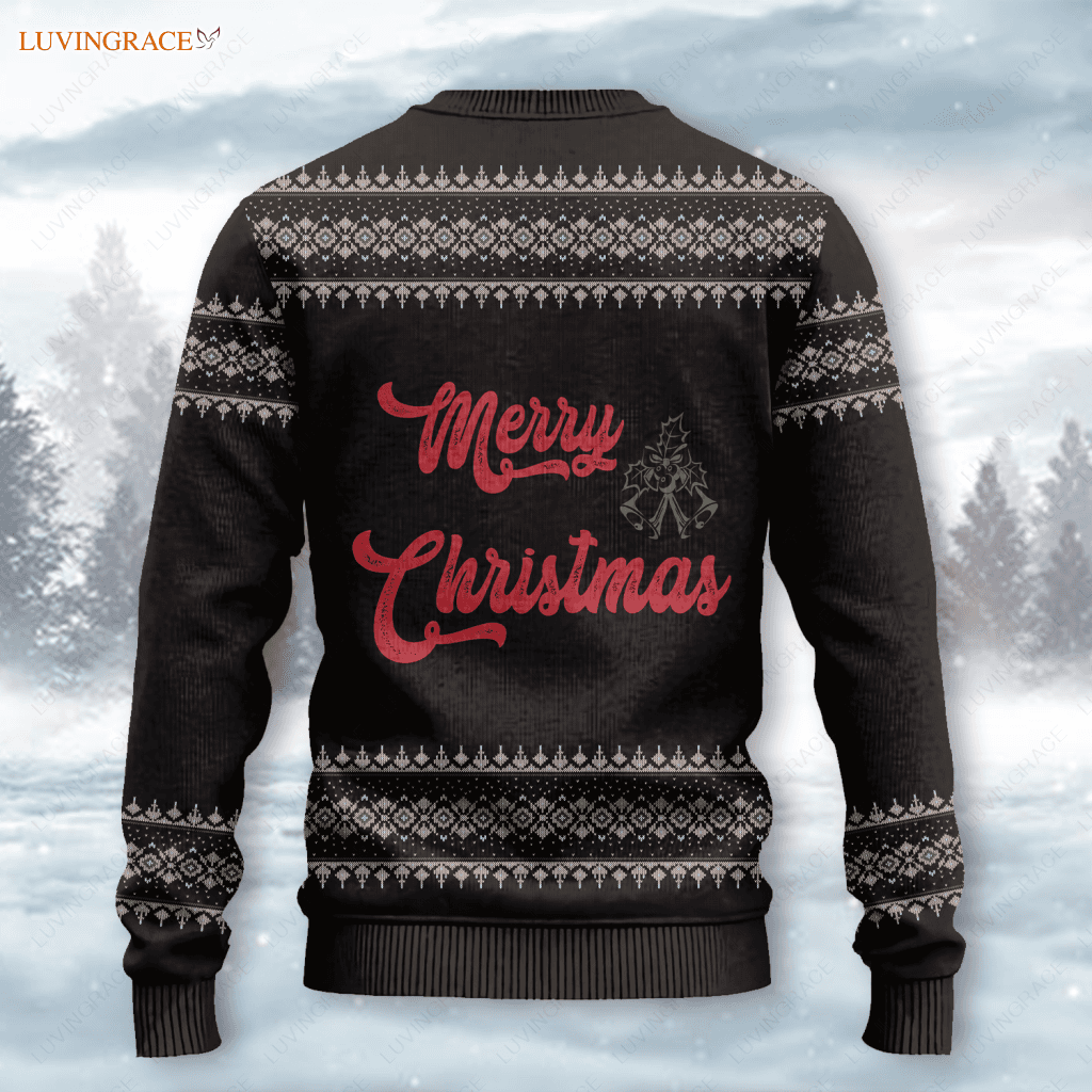 Christmas Heart Wool Knitted Pattern Ugly Sweater Sweatshirt