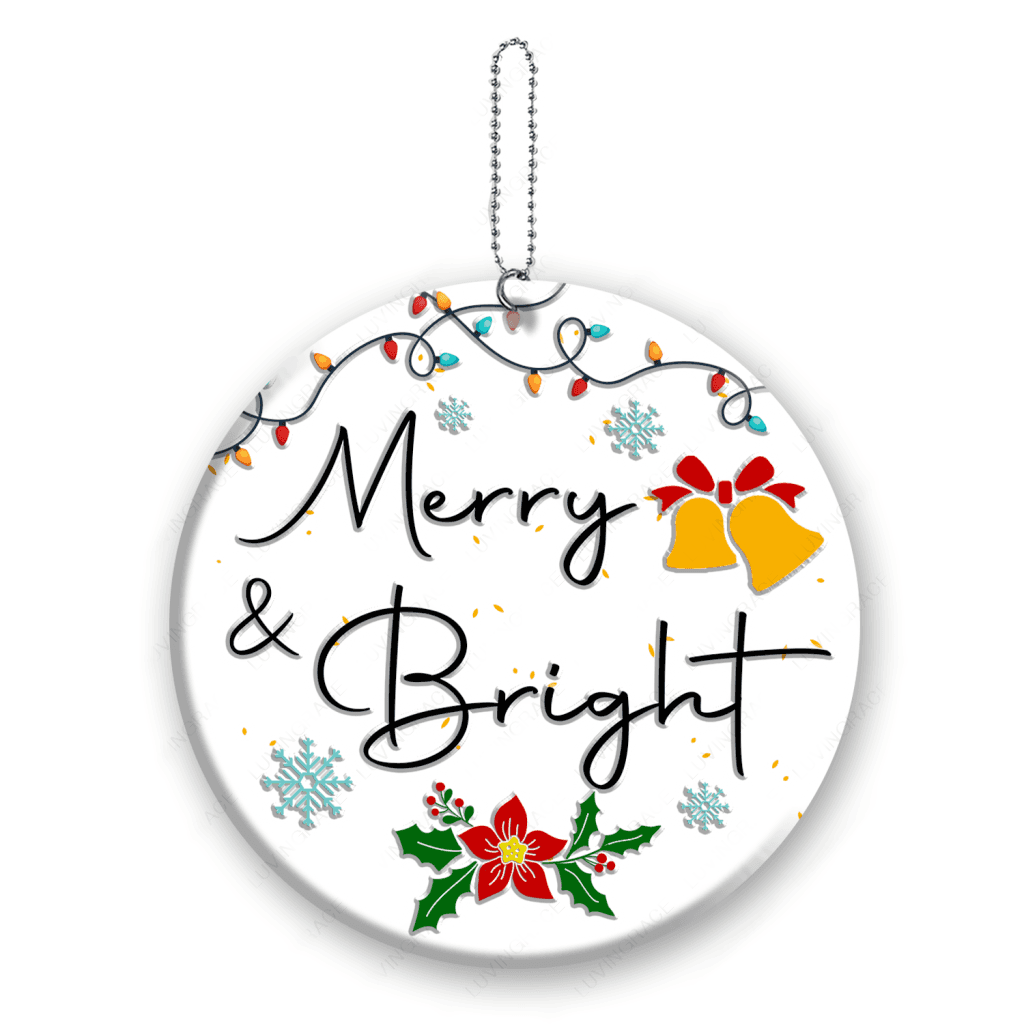 Christmas Light Bell Flower Merry And Bright Ornament