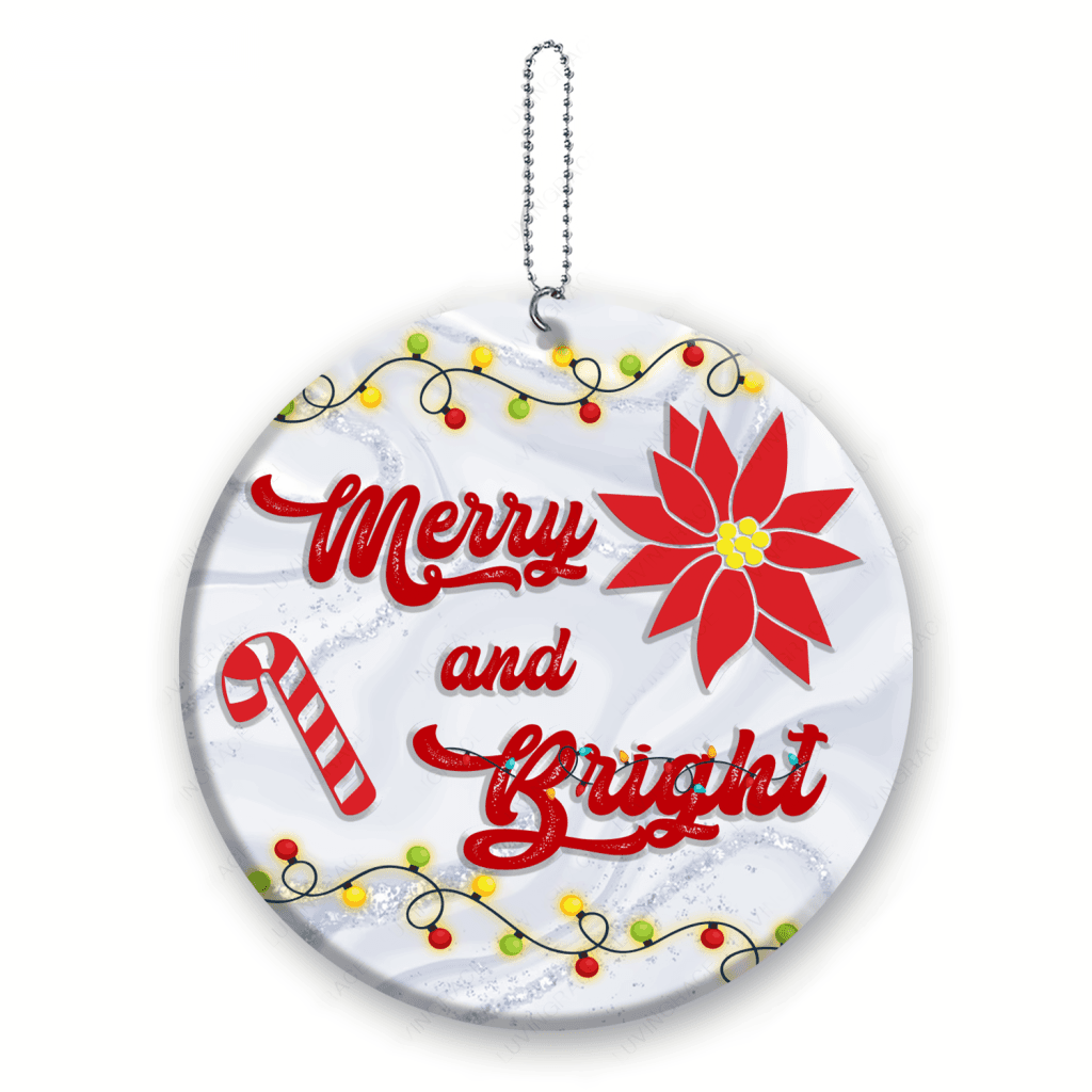 Christmas Light Floral Candy Merry And Bright Ornament