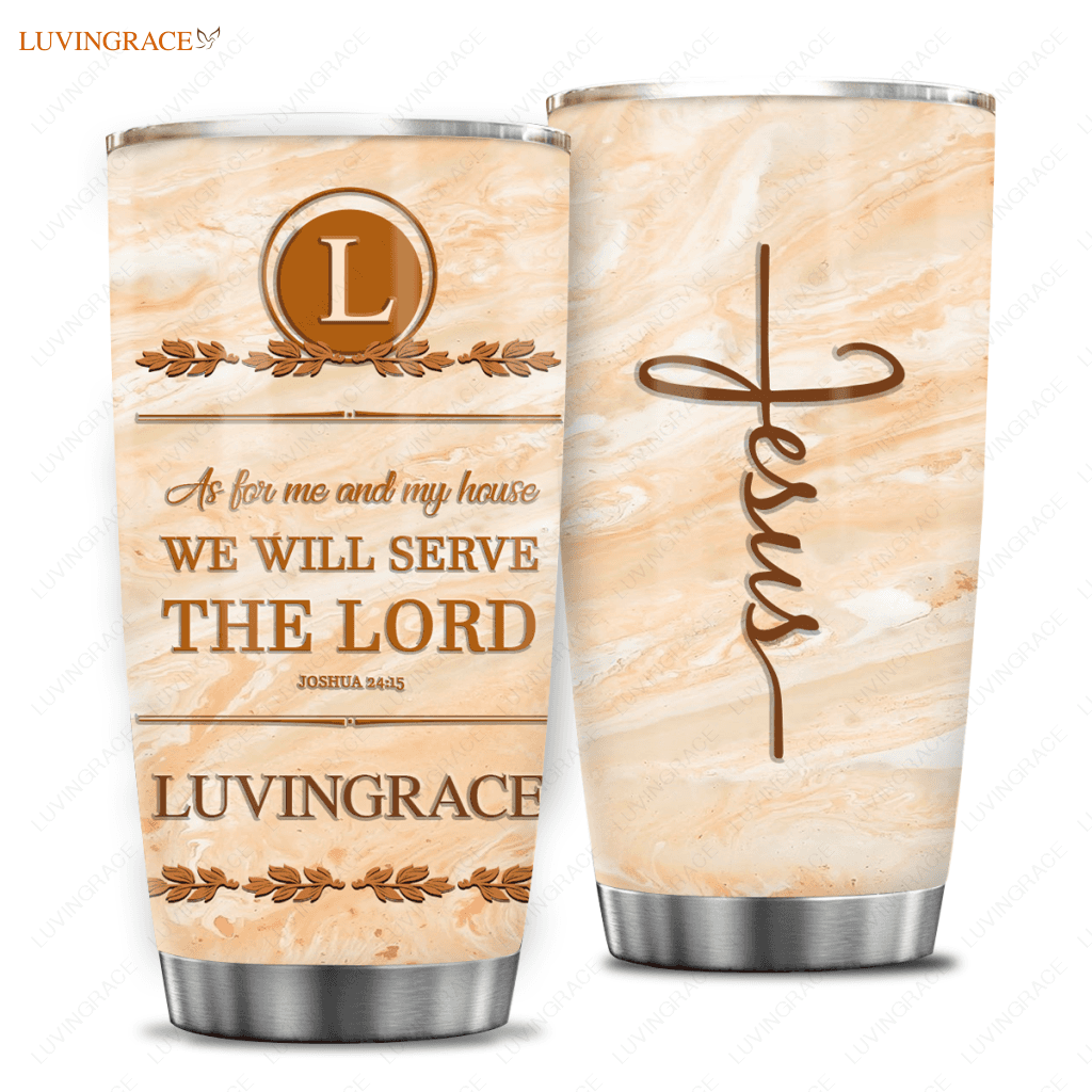 Christmas Marble As For Me And My House Personalized Tumbler