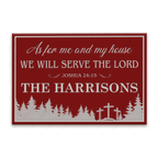 Christmas Pine Cross As For Me And My House Personalized Doormat