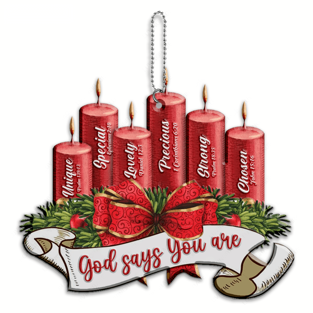 Christmas Ribbon Candles God Says You Are Ornament