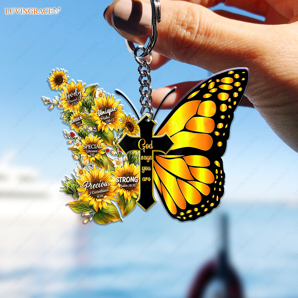 Color Of Butterflies God Says You Are Keychain